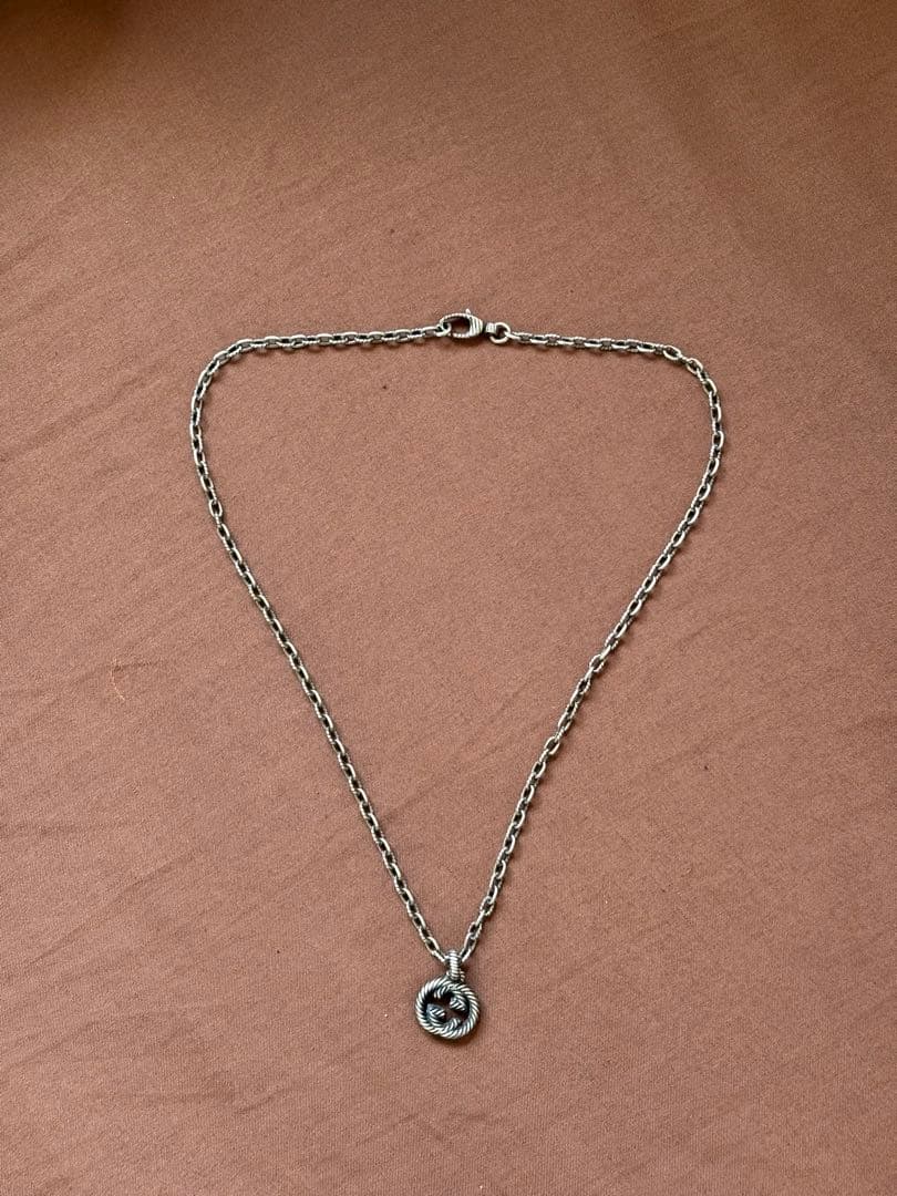 GUCCI グッチ シルバー ネックレス インターロッキングUSED