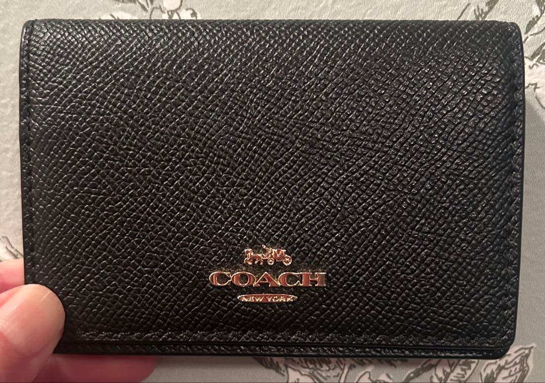 COACH ブラック レザー 名刺入れ 美品 - メルカリ