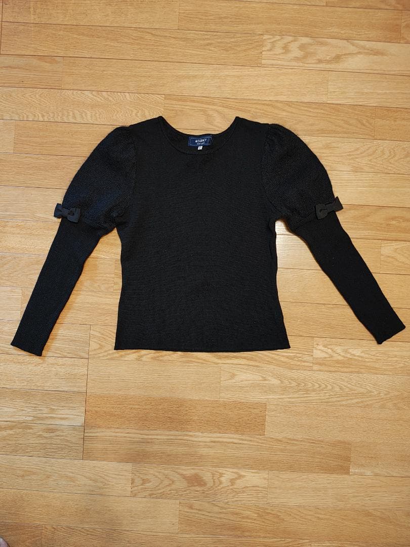 エムズグレイシー　黒パフスリーブニット　試着のみ40