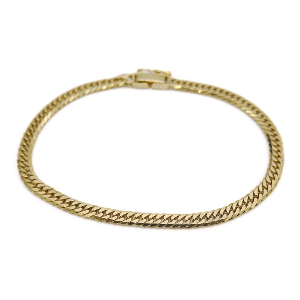 10g K18 喜平6面ダブルブレスレット 18金 チェーンブレス Y04730