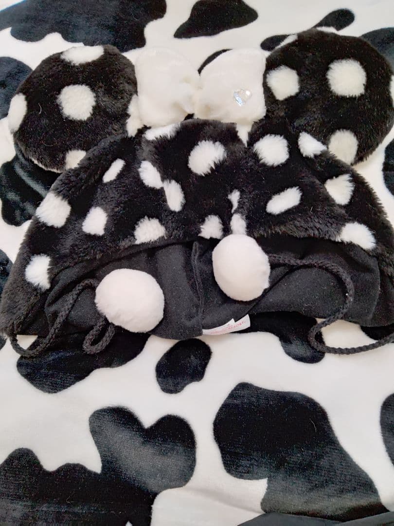 ディズニーミニーパルパルーザ水玉黒ファンキャップ