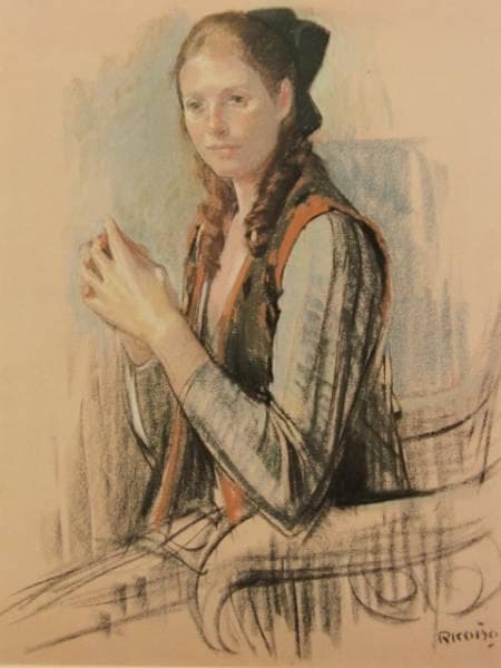 小磯良平、【外国婦人】、希少な限定額装用画集画、新品高級額 額装付