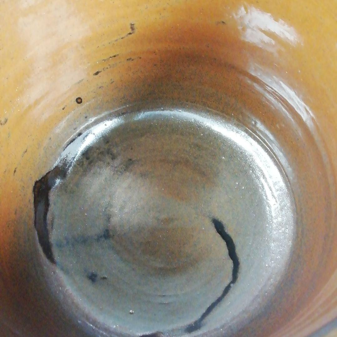 T764 水指 『古瀬戸一重口 水指』『廉な 作』 共箱 茶道具