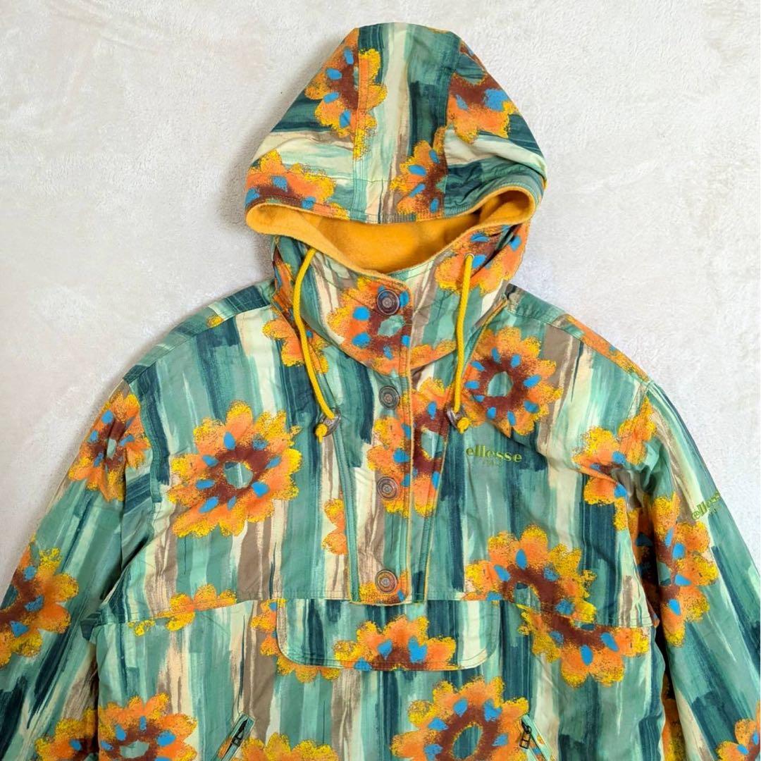 美品 エレッセ スキーウェア 【M】 ジャケット スノボ 花柄 ひまわり