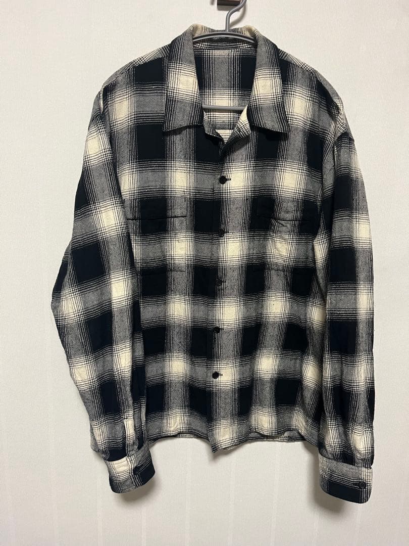 check pajamas shirt M kinema オンブレチェックシャツ