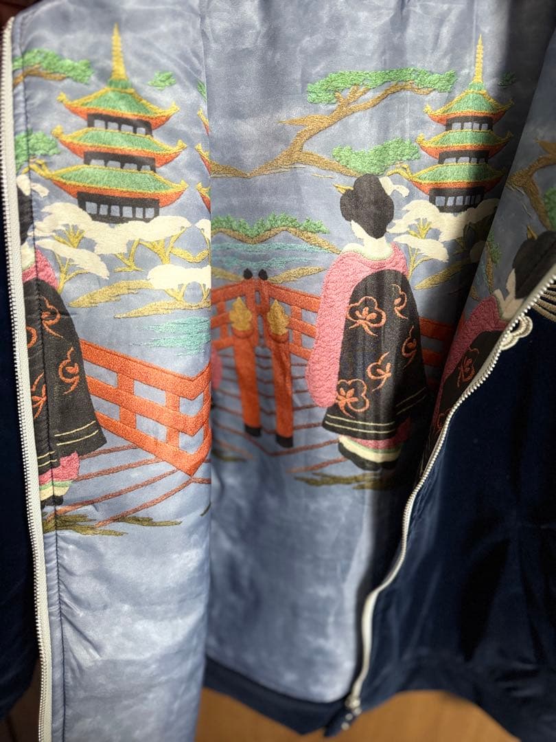 50sレプリカ/スーベニアジャケット/スカジャン/別珍 ベルベット/龍/鷲