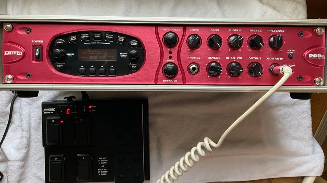 Line 6 POD XT PRO とFBV MK IIペダルとケース音出し確認
