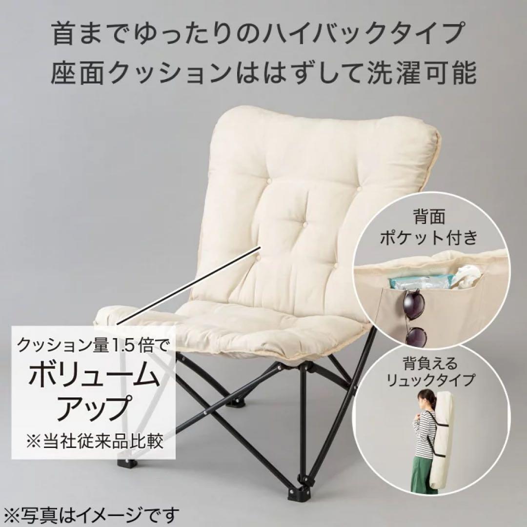 ニトリ 洗える＆はっ水 バタフライチェア ハイバック 折りたたみ