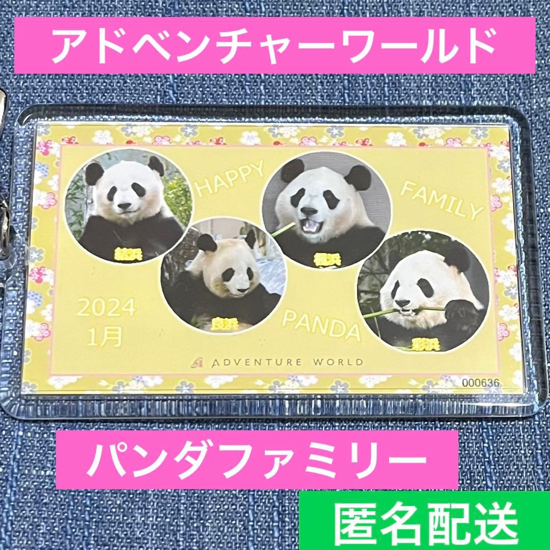 アドベンチャーワールド写真キーホルダー パンダファミリー 良浜 結浜