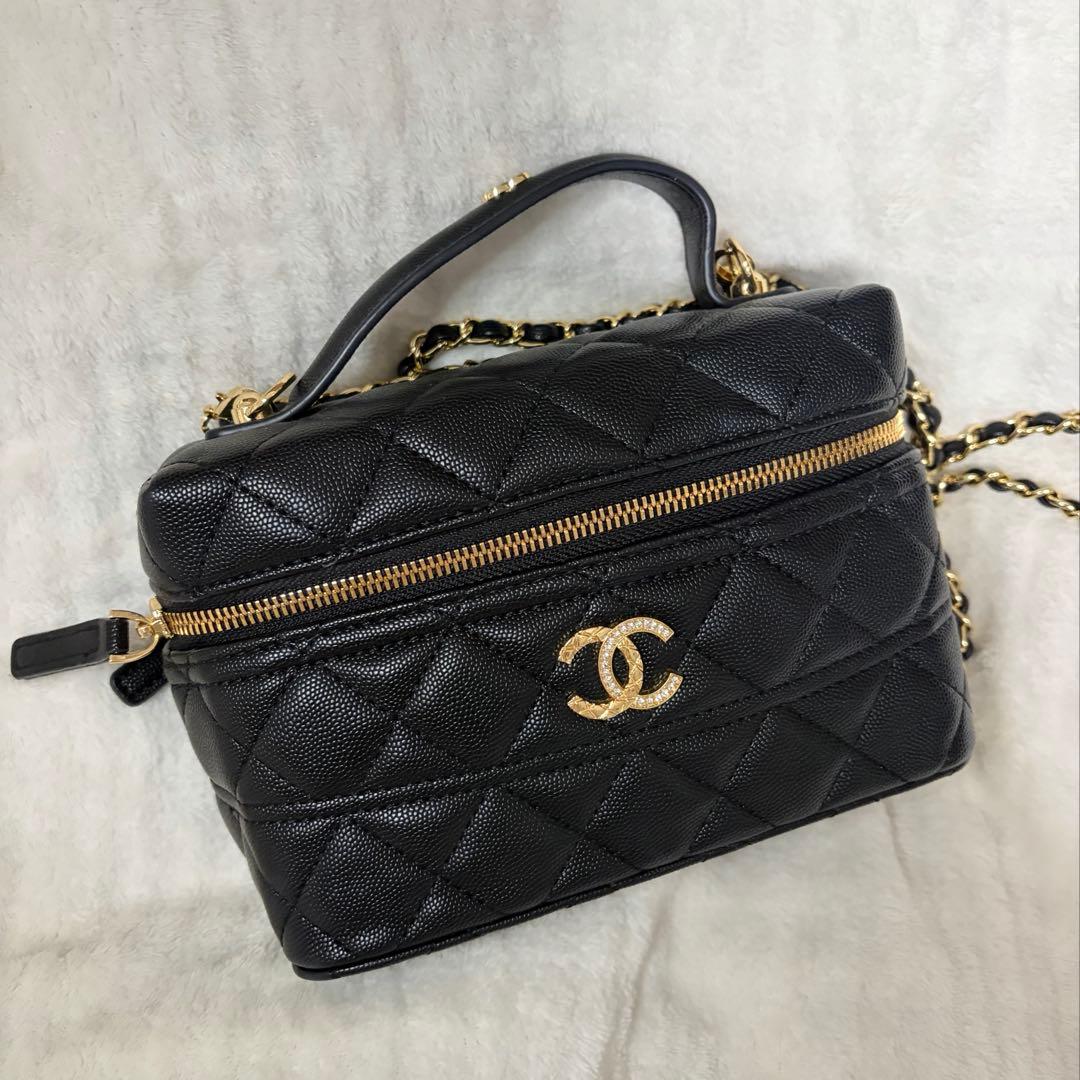 【非売品】CHANEL シャネル ノベルティ ブラックレザーショルダーバッグ Chanel シャネル ノベルティ チェーンショルダーバッグ ブラック