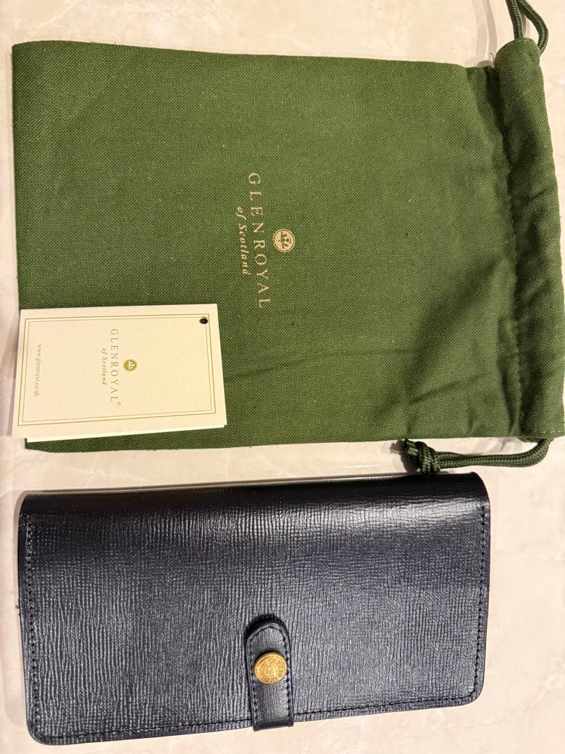 グレンロイヤル ロングウォレット 黒×オックスフォードタン