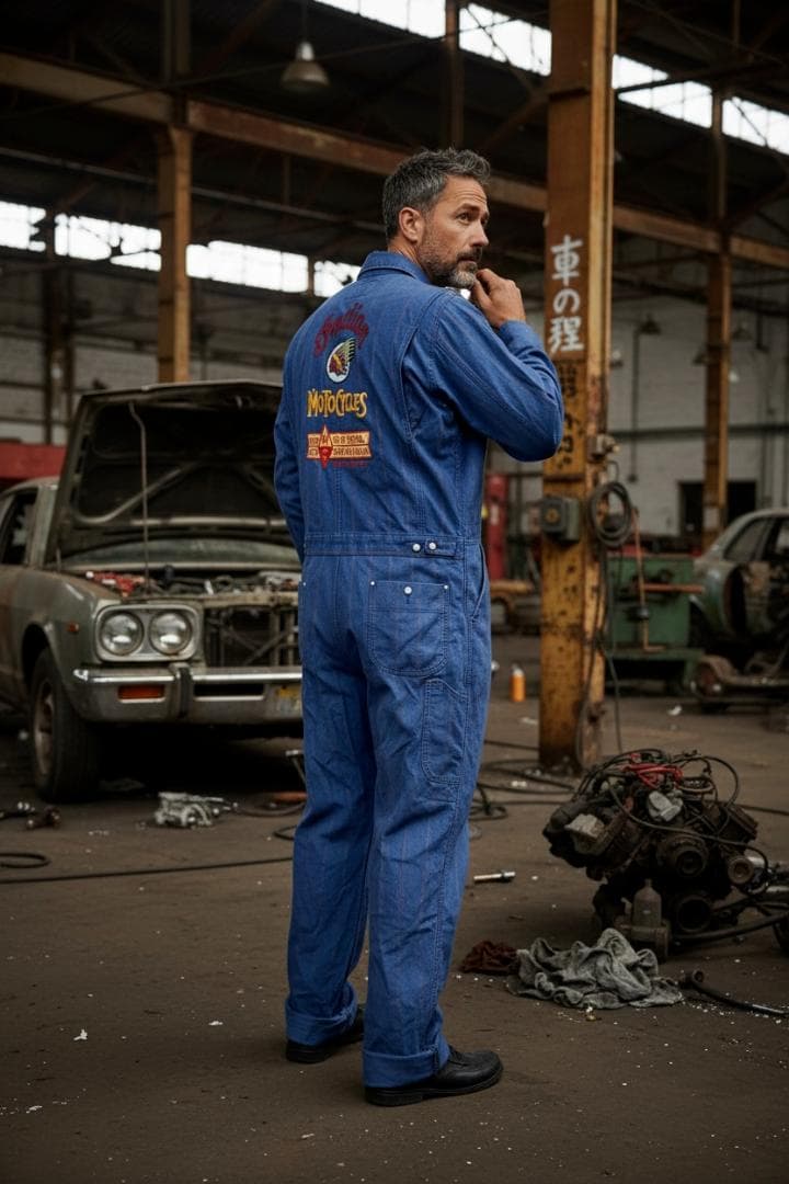 【月末セール】≪Indian Motocycles≫ヒッコリースストライプつなぎ 楽天市場】つなぎ ヒッコリーの通販