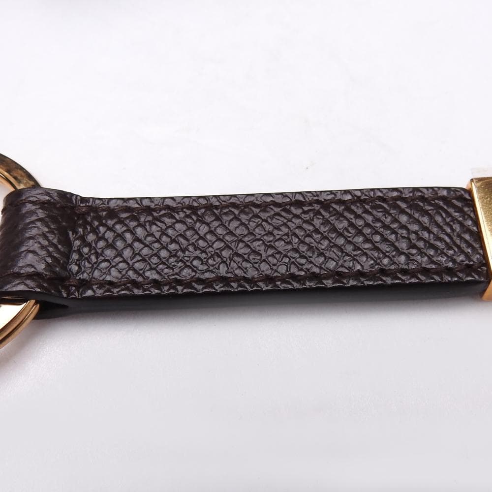 BVLGARI ブルガリ・ブルガリマン キーリング レザー ゴールド/ブラウン