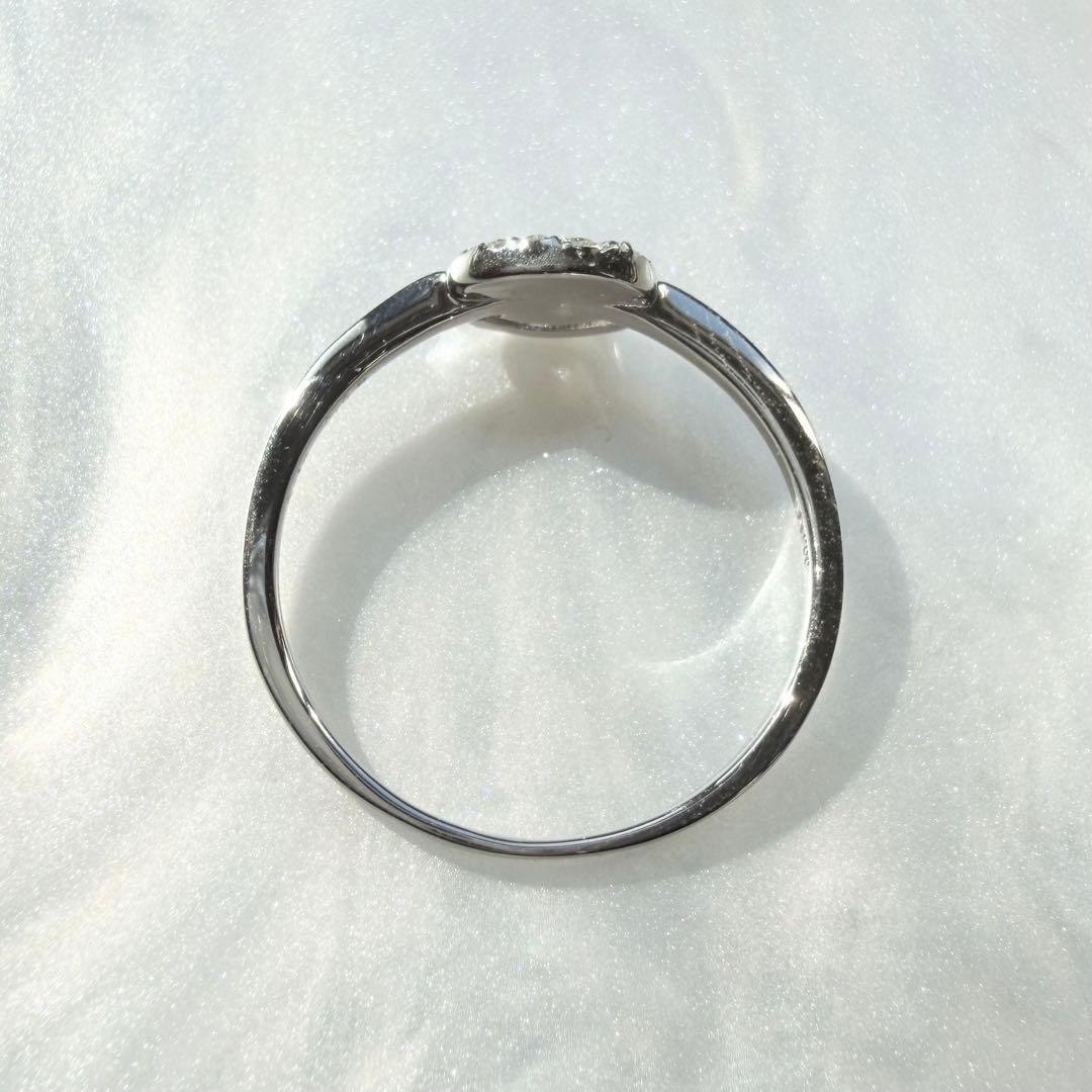 Pt900 アレキサンドライト ダイヤモンド 計0.16ct スマイルリング