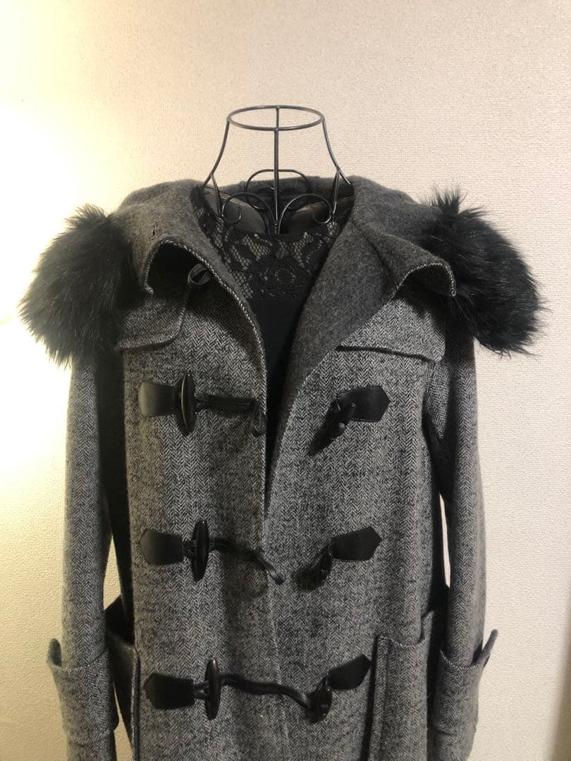 美品】グレースコンチネンタルヘリンボーン フェイクファーロング