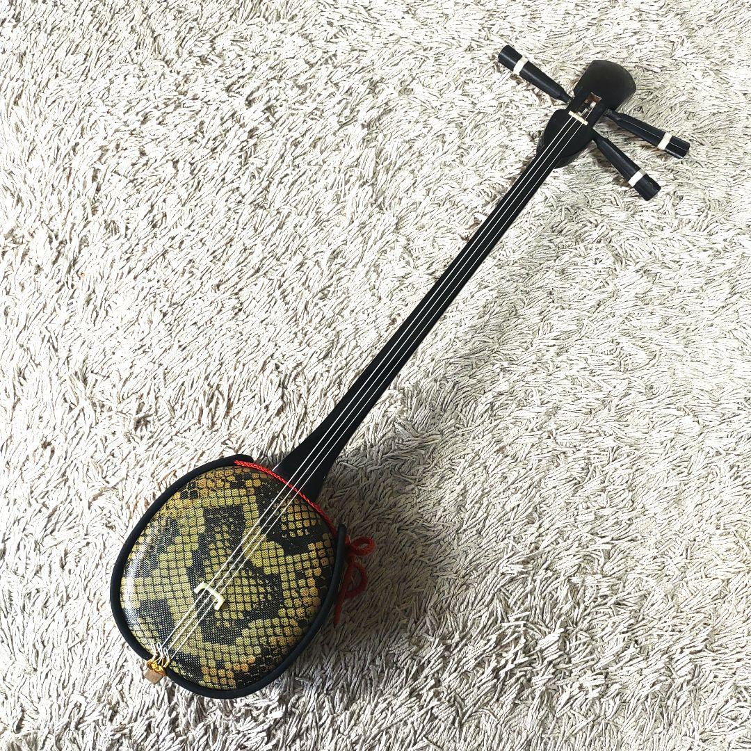 【沖縄三線】三線本体　人工革　ヘビ
