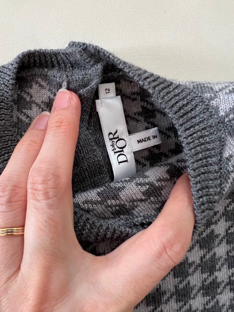 ベビーディオール ニット ワンピース 千鳥柄 12m babydior - メルカリ