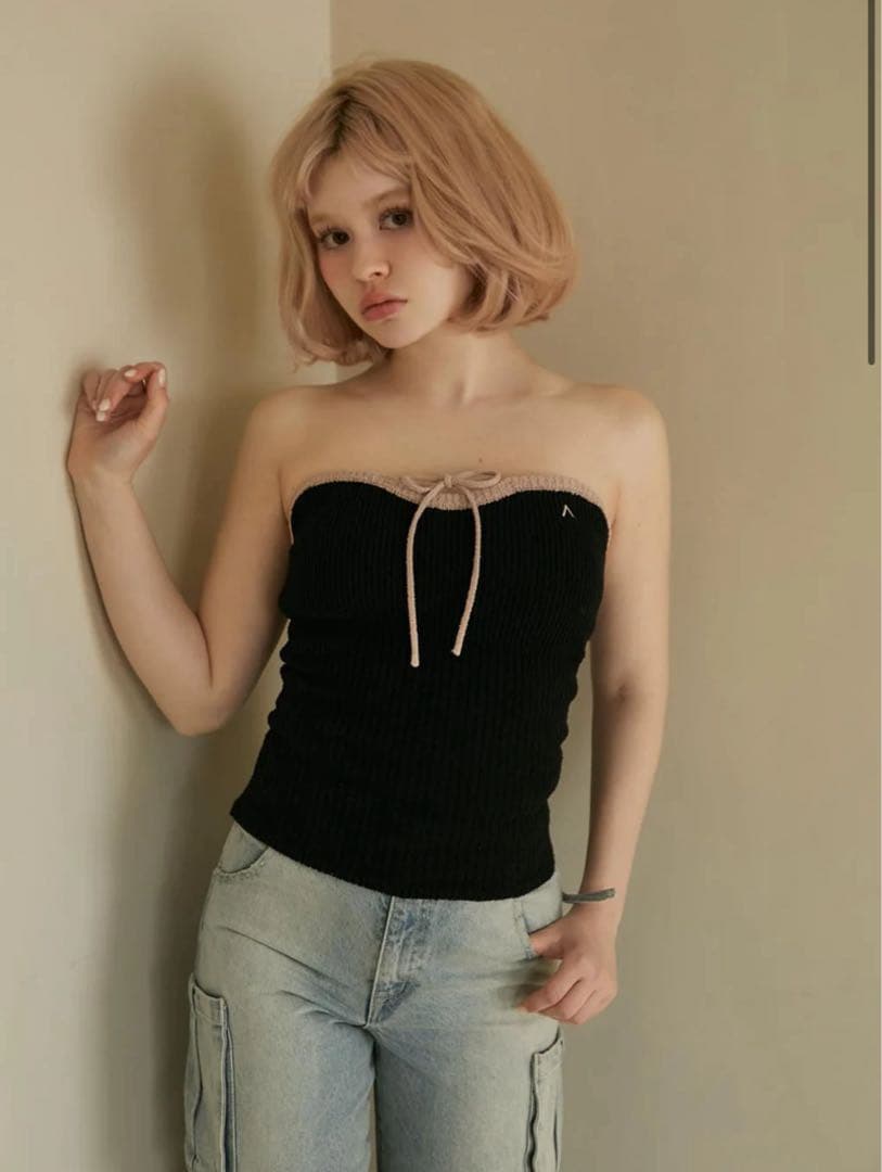 トップス andmary Tiana knit bare tops