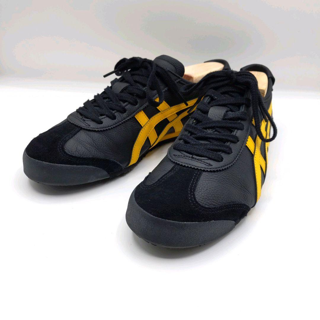 ​【美品】オニツカタイガー 27cm メキシコ66 ブラック×イエロー Onitsuka Tiger（オニツカタイガー） スニーカー MEXICO 66 メキシコ