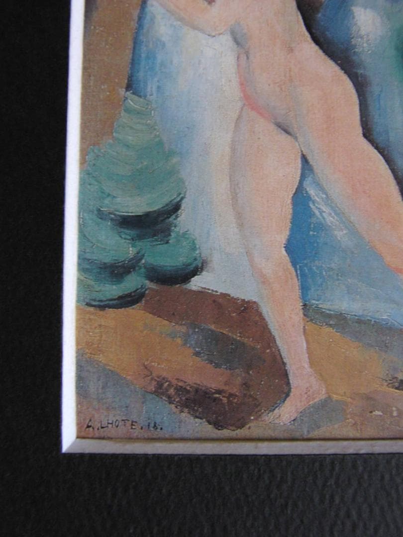 アンドレ・ロード、【水浴】、希少な額装用画集より、状態良好、新品額装付