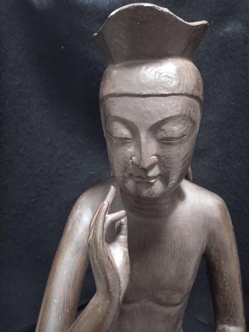 広隆寺所蔵 国宝 宝冠弥勒 弥勒菩薩半跏思惟像 樹脂製 大型レプリカ 大型複製品