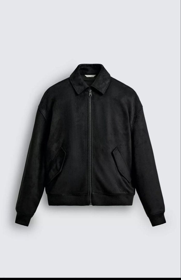 zara フェイクスエードキルティングジャケット