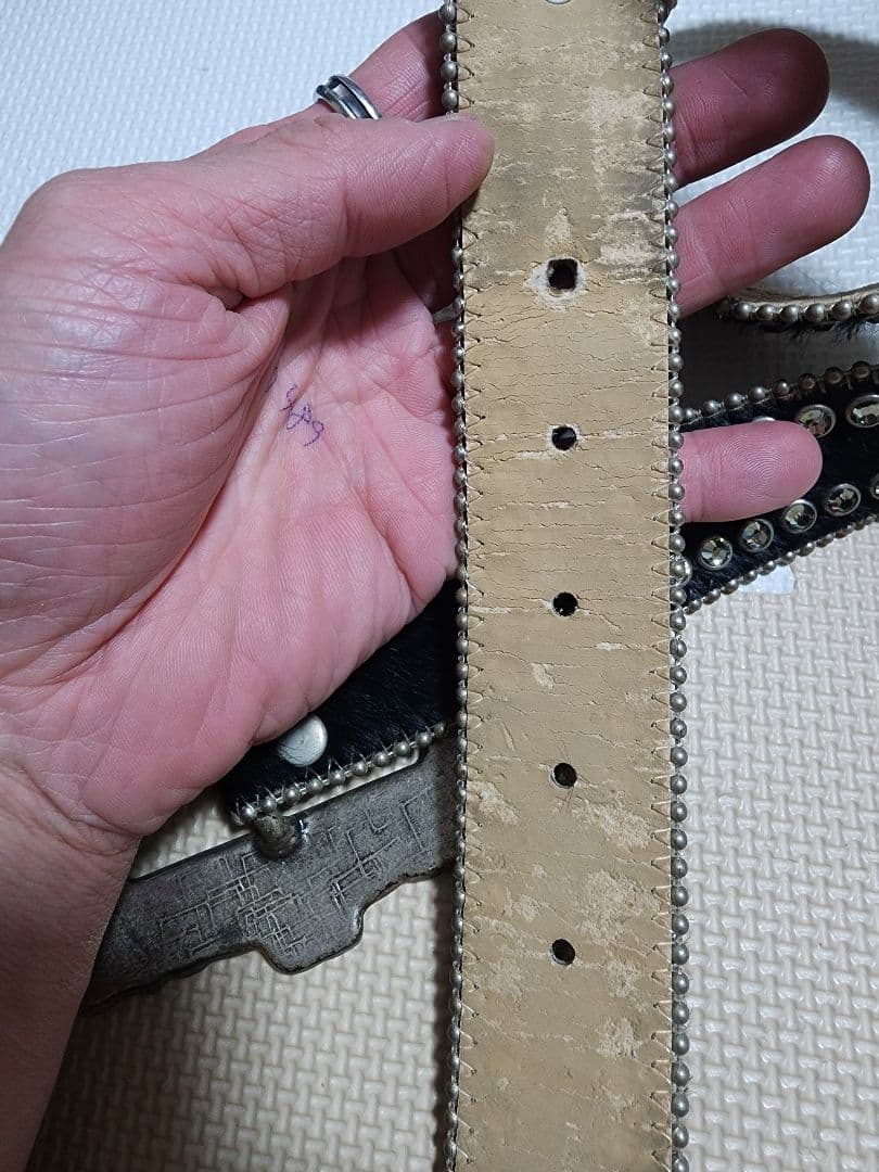 b.b.simon ストーン付きレザーベルト