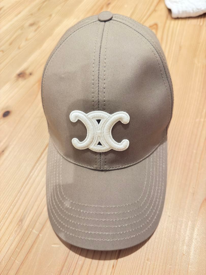 CELINE セリーヌ キャップ グレージュ Lサイズ