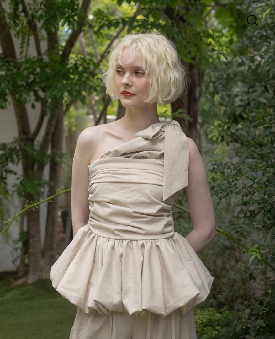 トップス RANCLIC 2way ribbon peplum top