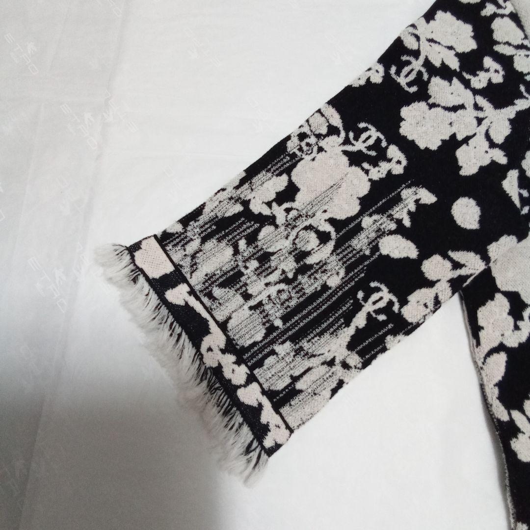 CHANEL フラワープリント 五分袖ニット