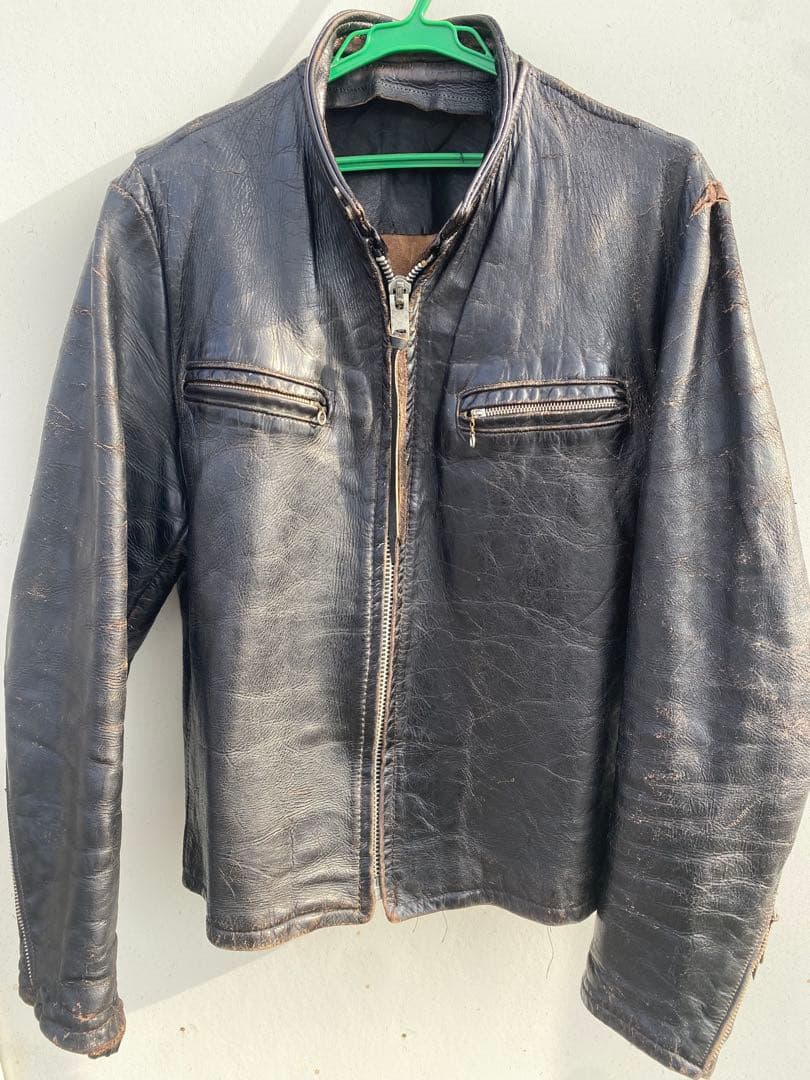 ヴィンテージホースハイド　シングルライダースジャケット 50's アメリカ製 WINDWARD ホースハイド ライダース ジャケット – 古着