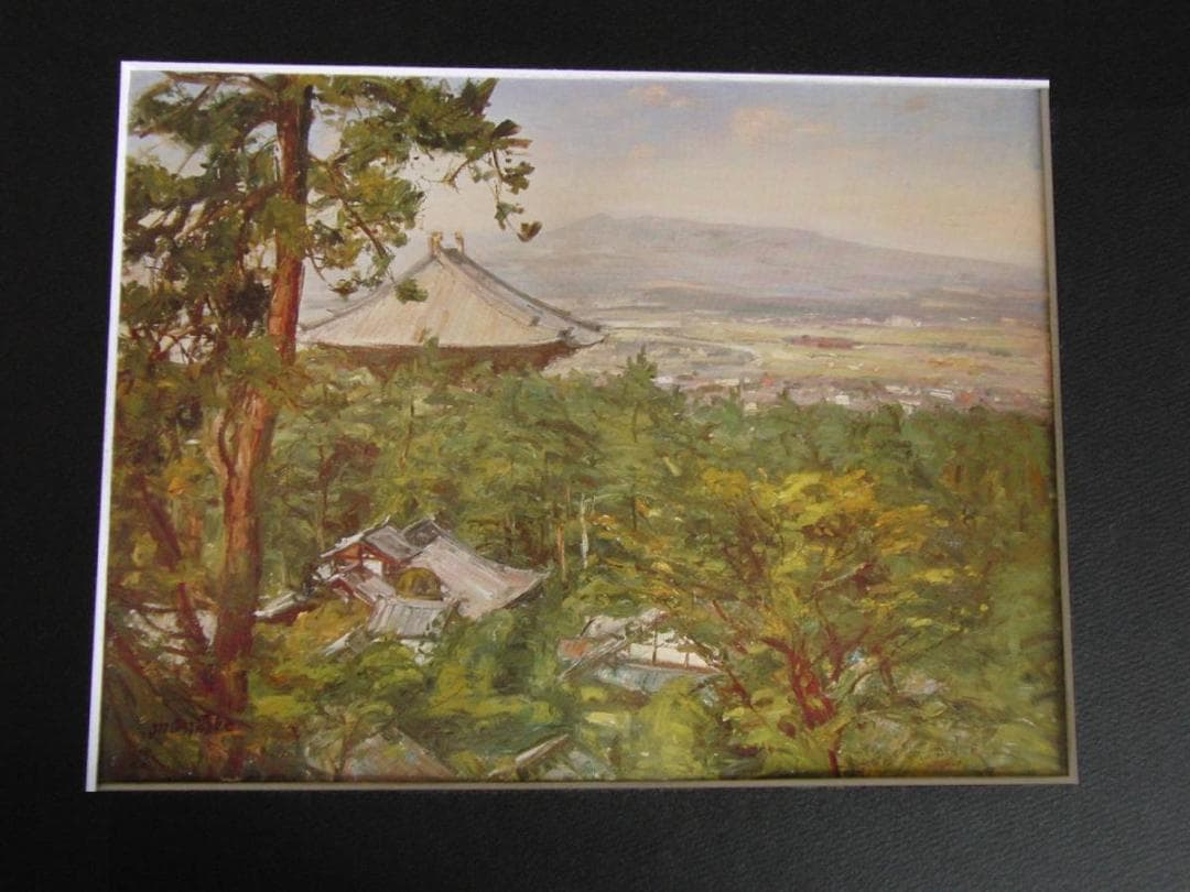 刑部人、【奈良初秋】、希少な大判額装用画集より、美品、日本人画家