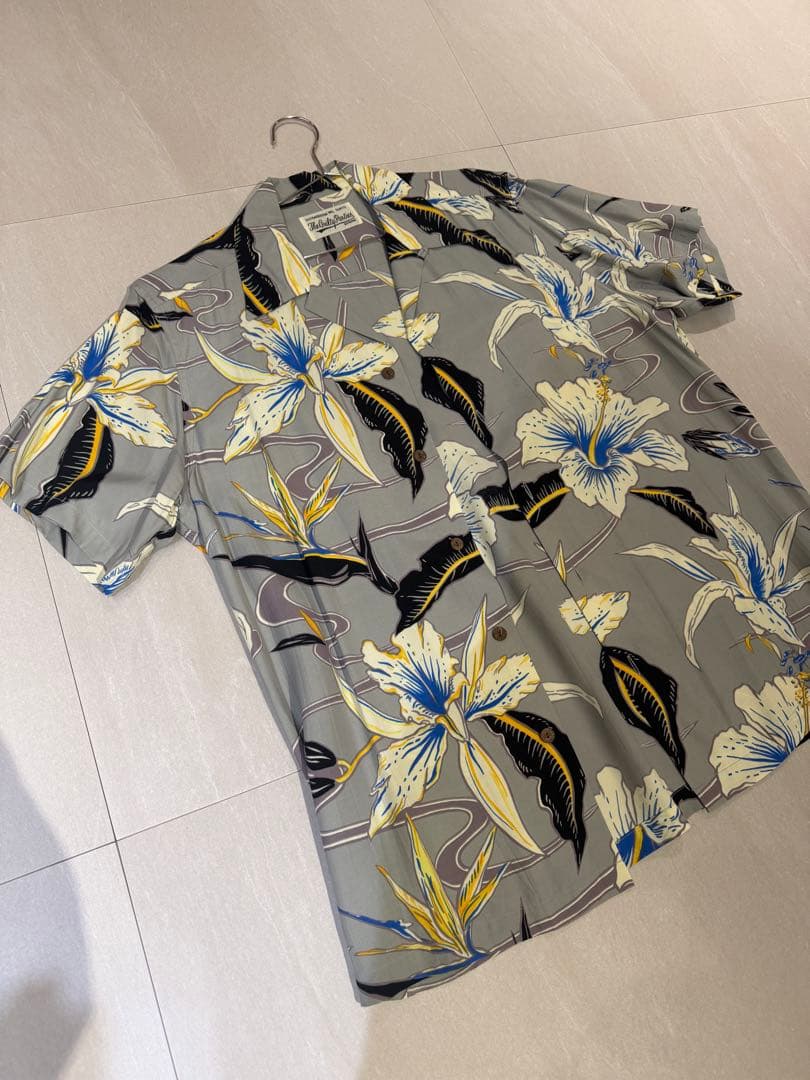 【極美品/キムタク】GUILTY PARTIES レーヨン アロハシャツ グレー