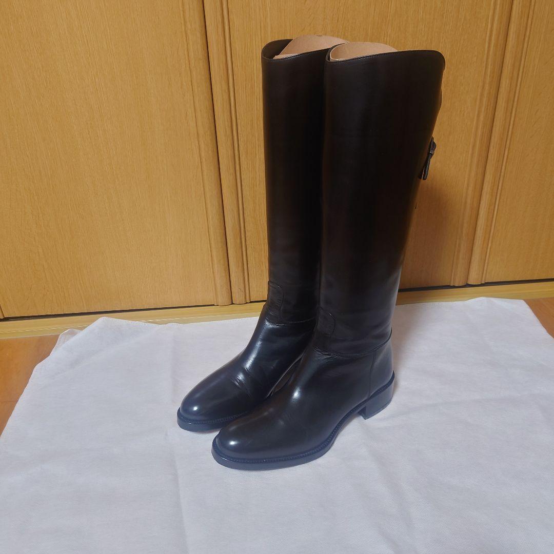 SARTORE 本革 ロングブーツ バックベルト ブラック 37 美品