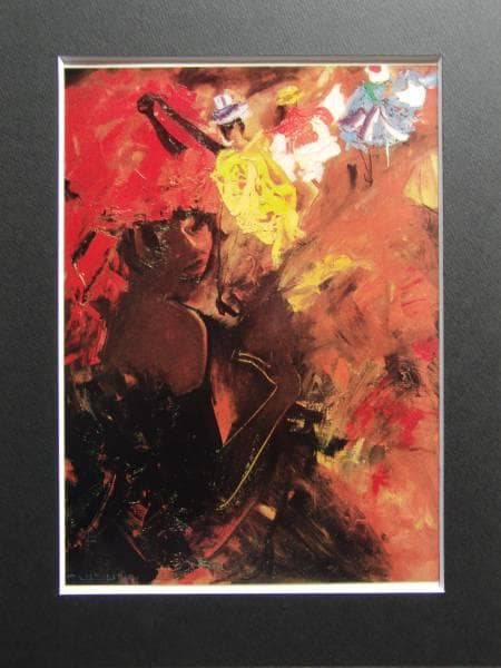 鶴岡義雄、ムーラン・ルージュ、希少限定大判画集画、新品額装付