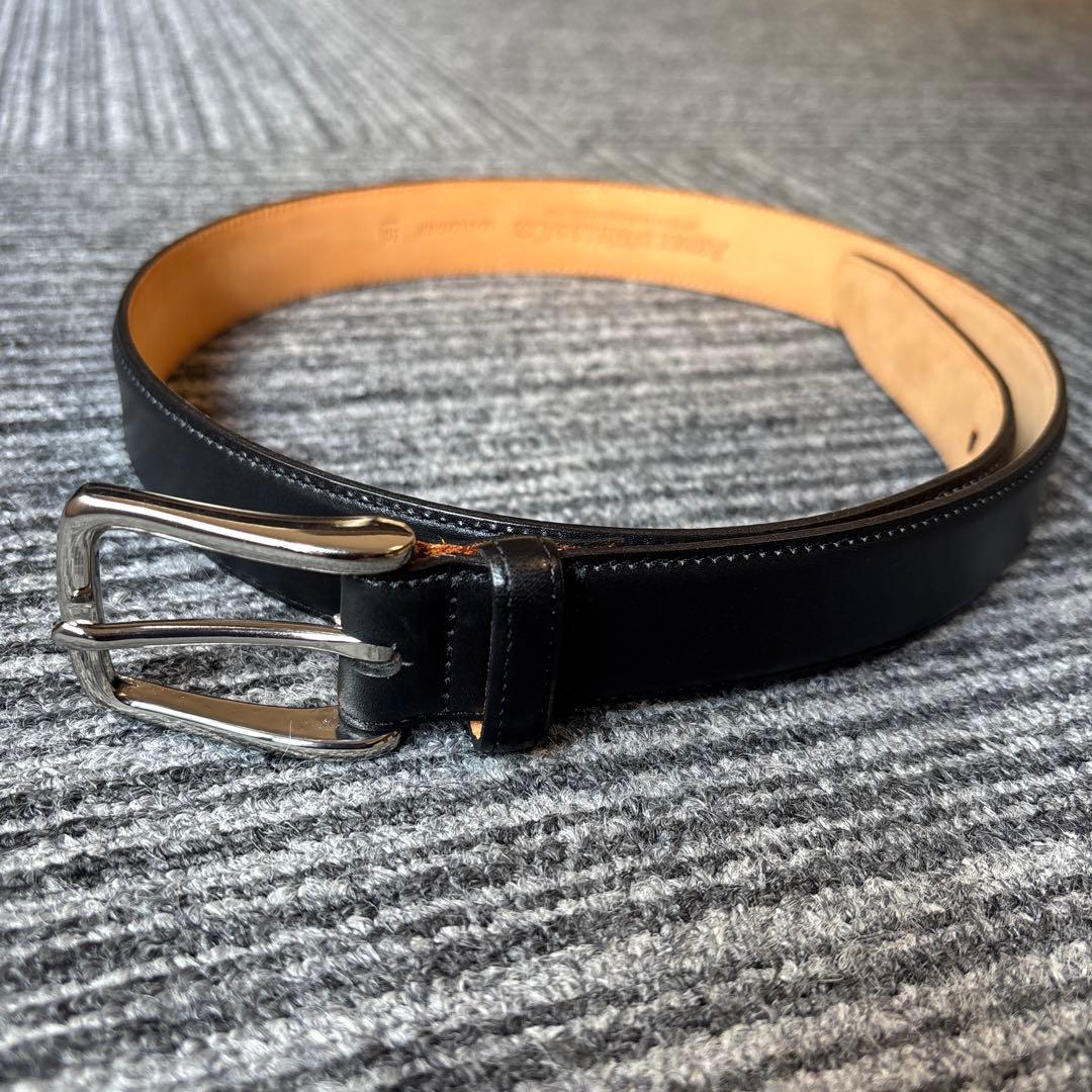 【極美品】ARNOLD WILLS & CO. 黒 カーフレザー ベルト 30