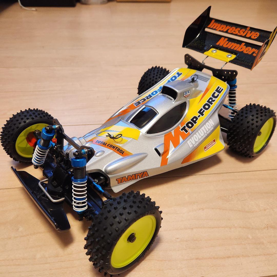 【美品】タミヤ トップフォース メカ＆OPパーツ多数付 EVO仕様 プロポセット タミヤ トップフォースevo アルミパーツ多数 メカ付き 予備パーツ多数