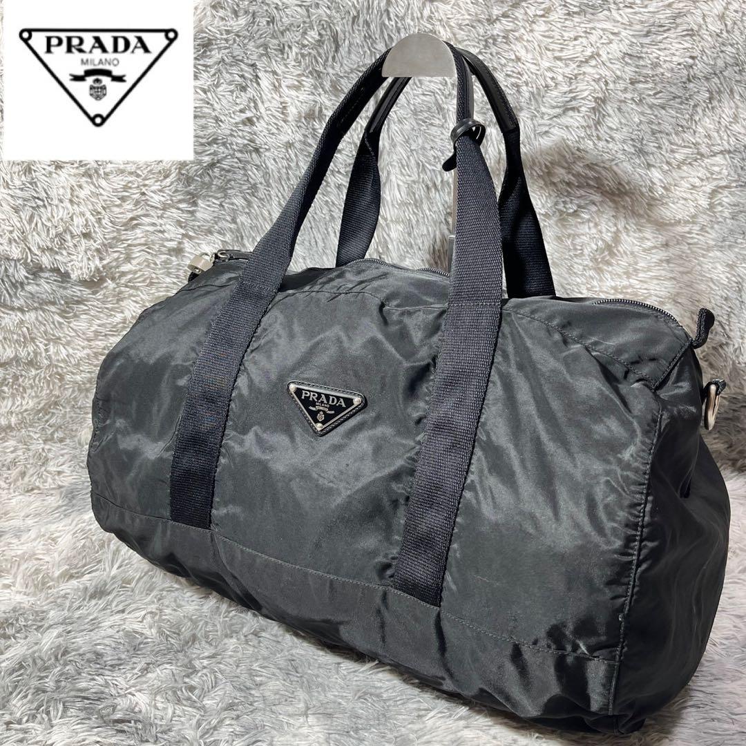 [大人気]　プラダ　ＰＲＡＤＡ　ボストンバッグ　三角ロゴ　ブラック