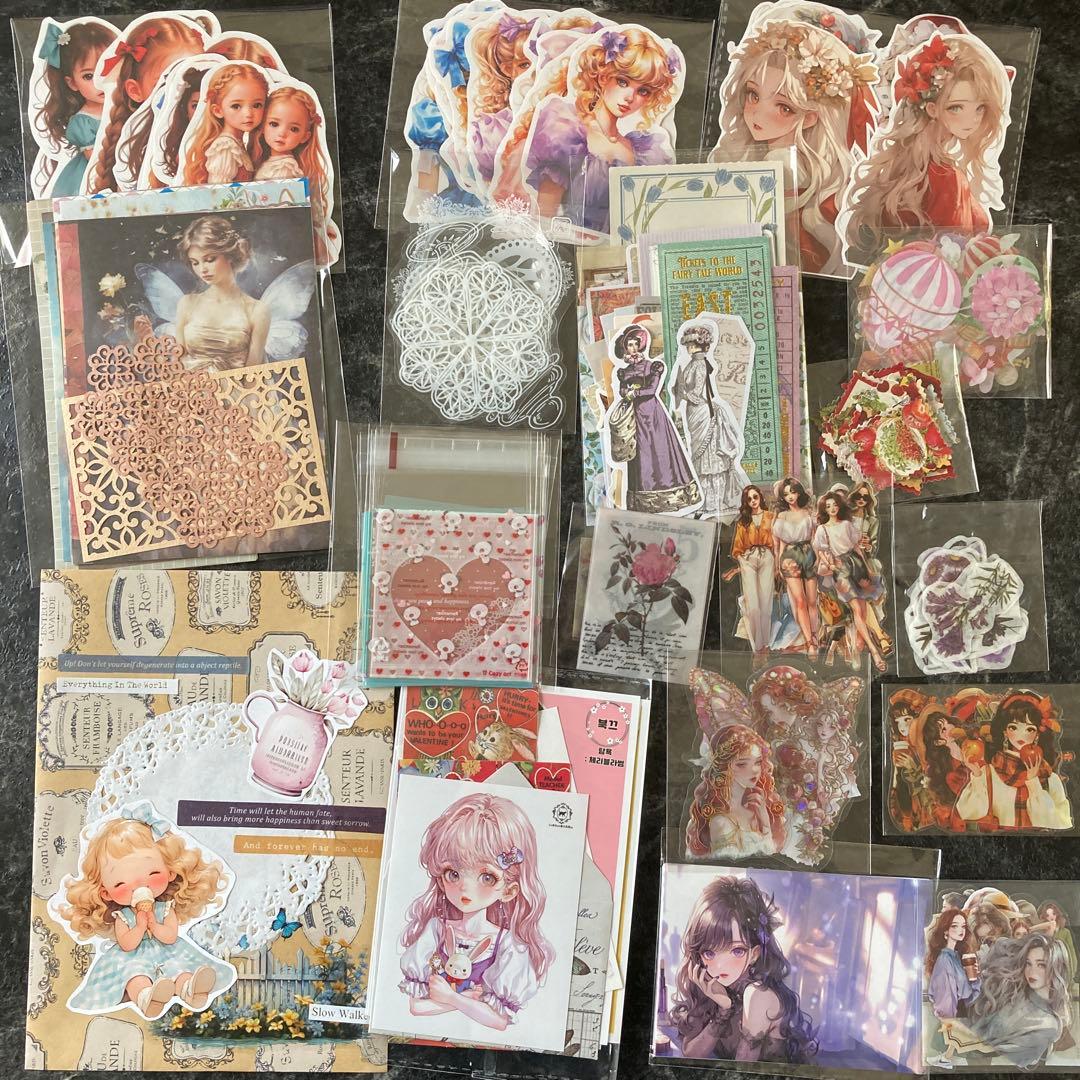 可愛い厳選！】コラージュ素材 M18 まとめ売り おすそ分け シール