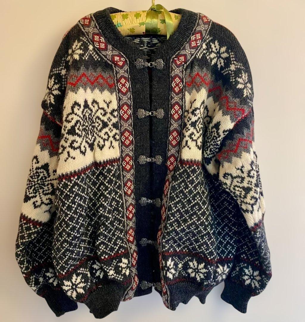 た*郎様 ヴィンテージ ノルディックカーディガン 100%バージンウール　ノルウ