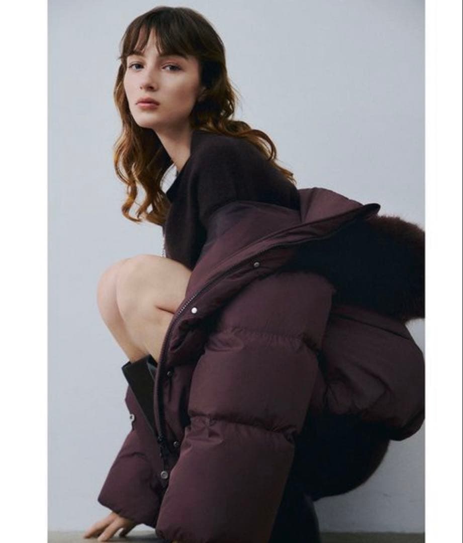 【美品】FRAY I.D. ファー付きダウンジャケットブラウン