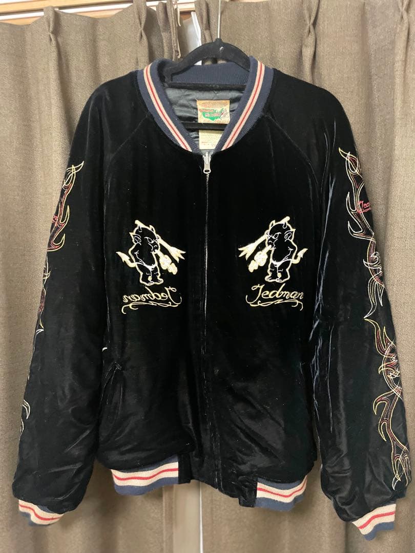 Tedman ベルベットスカジャン 1991年製レッドホットデビル　ヴィンテージ TEDMAN（テッドマン） TEDMAN/エフ商会 スカジャン TSK-059 総刺繍