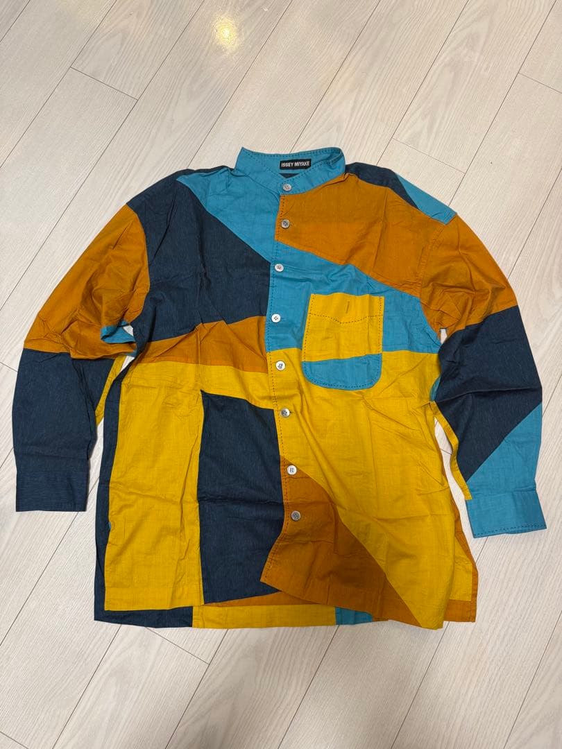 ISSEY MIYAKE 幾何学模様シャツ 綿100% M