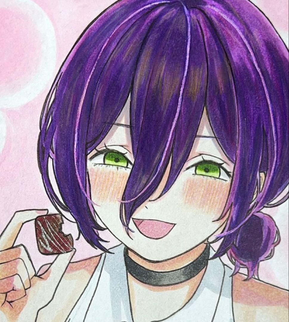 K*様 チェンソーマン 手描きイラスト 色紙 レゼ ファンアート - メルカリ