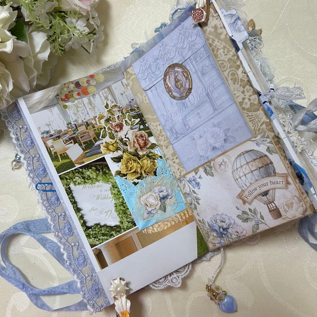 薔薇とレースのジャンクジャーナル・雑記帳 Blue Wedding - メルカリ