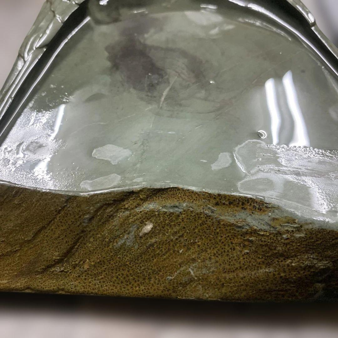 アヒル彫刻 緑硯 中国硯 中国石製 大型硯 書道具 文房四宝 1537g