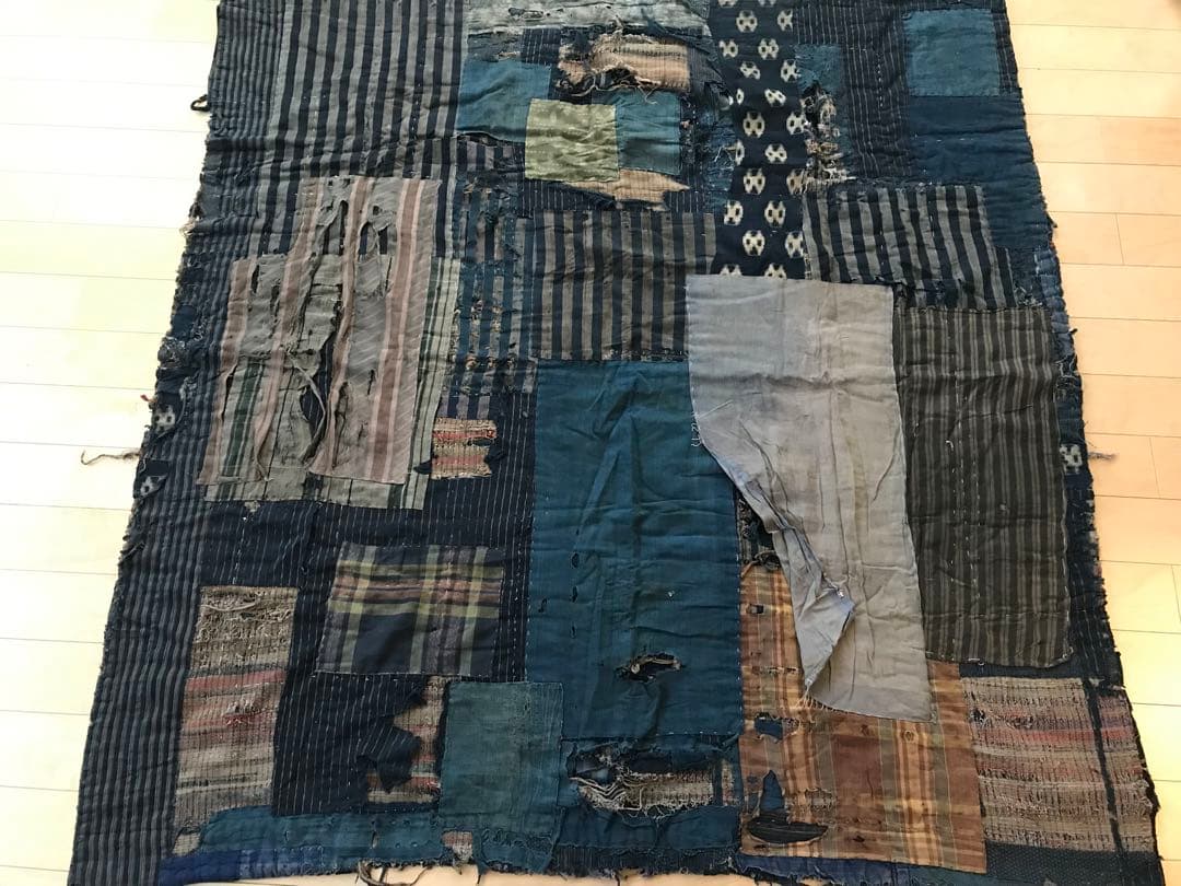 襤褸　古布　145×155 Large Sport Duffel Bag in Canvas with Colombian Leather Trim