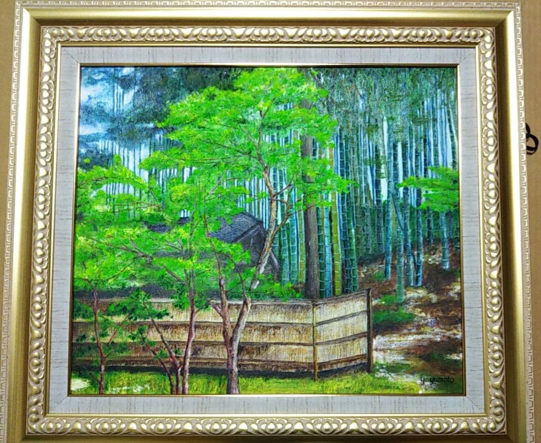 油絵 風景画 京都無鄰庵 ★ F10 【10月】