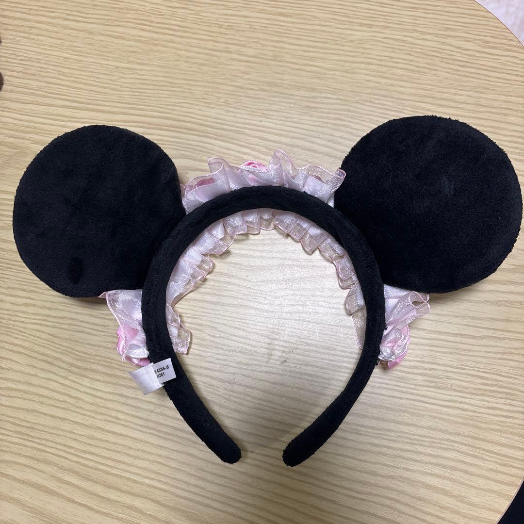 ミニー カチューシャ フリル 薔薇 ディズニーカチューシャ ピンク