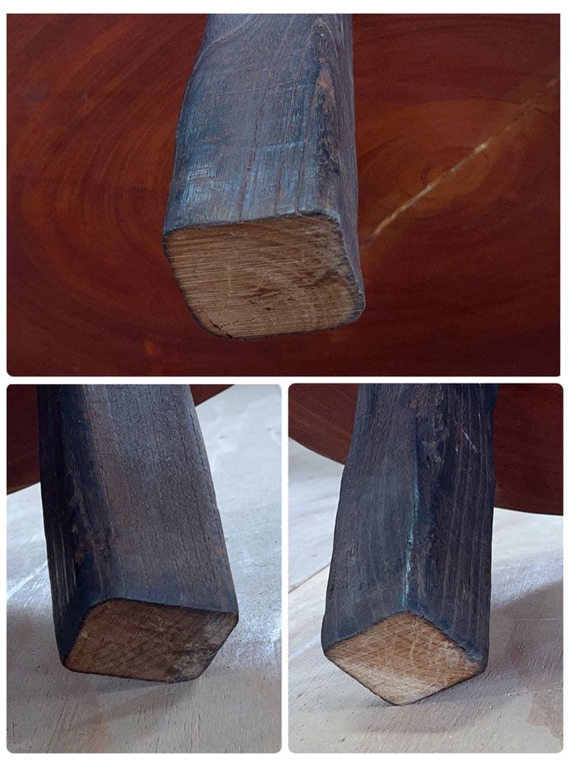 一枚板 座卓 天然木 テーブル ローテーブル 脚付き -304-